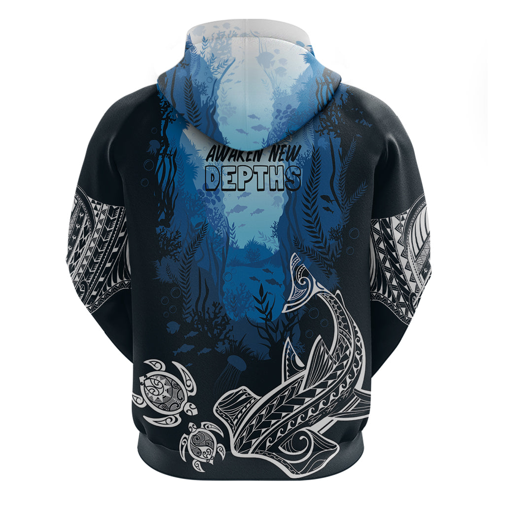 World Ocean Day Pasifika Zip Hoodie Awaken New Depths LT7 - Polynesian Pride