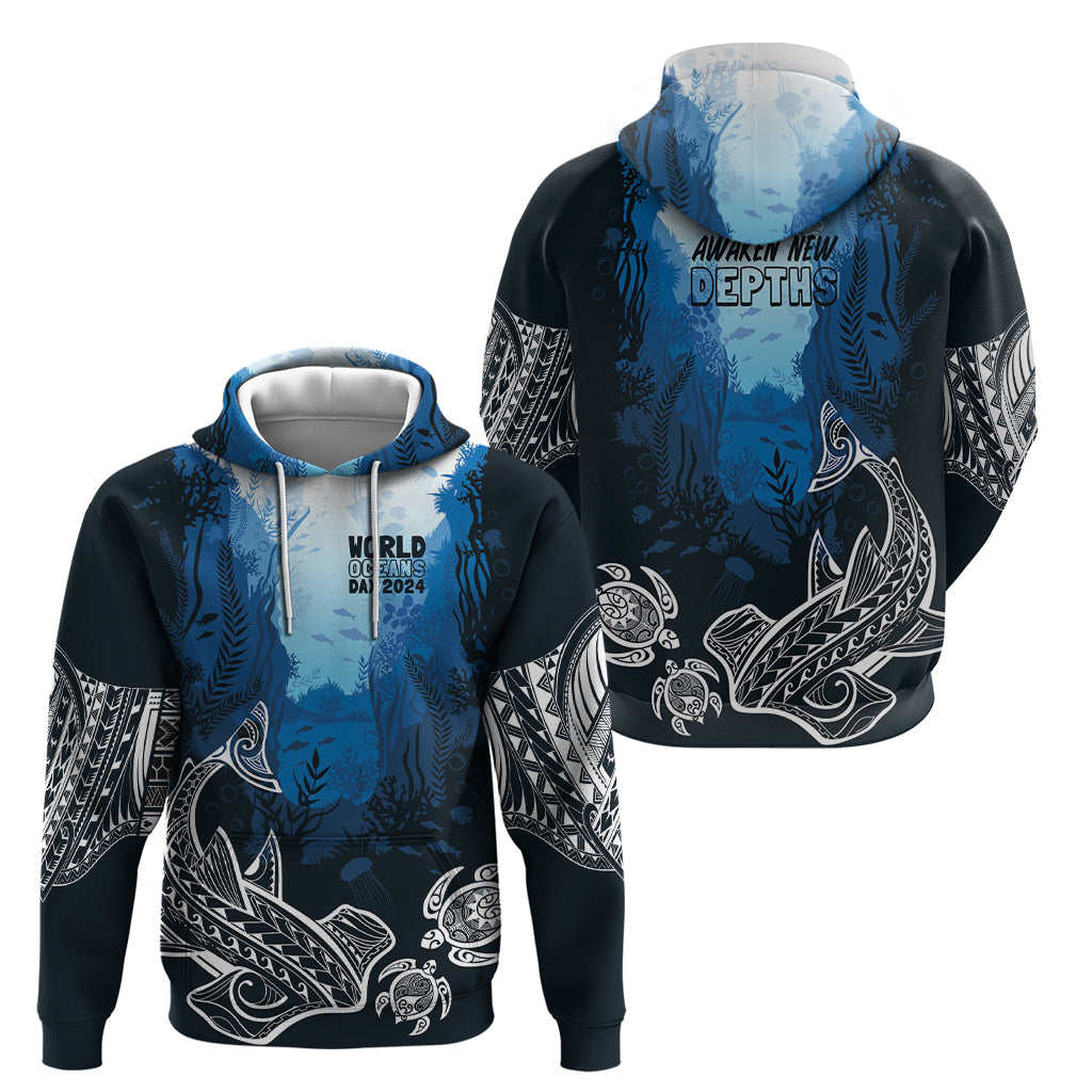 World Ocean Day Pasifika Zip Hoodie Awaken New Depths LT7 - Polynesian Pride