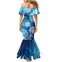 Hawaii World Ocean Day Family Matching Mermaid Dress and Hawaiian Shirt Kakau Turtles LT7 - Polynesian Pride
