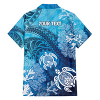 Hawaii World Ocean Day Family Matching Off Shoulder Maxi Dress and Hawaiian Shirt Kakau Turtles LT7 - Polynesian Pride