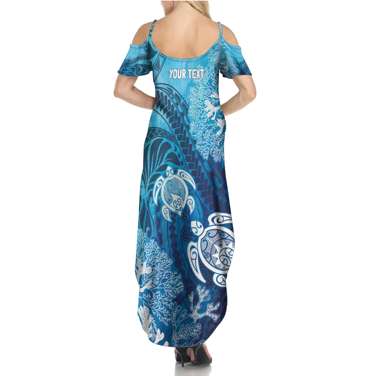Hawaii World Ocean Day Family Matching Summer Maxi Dress and Hawaiian Shirt Kakau Turtles LT7 - Polynesian Pride