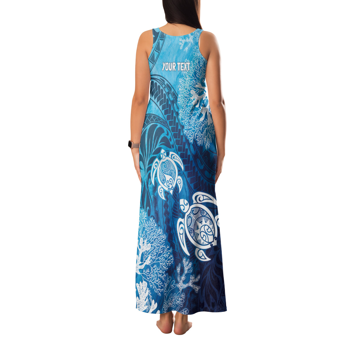 Hawaii World Ocean Day Family Matching Tank Maxi Dress and Hawaiian Shirt Kakau Turtles LT7 - Polynesian Pride