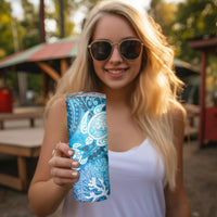 Hawaii World Ocean Day Skinny Tumbler Kakau Turtles