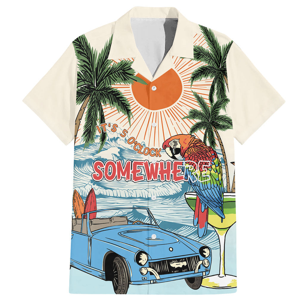Summer Holiday It's 5 o'clock Somewhere Vintage Hawaii Hawaiian Shirt
