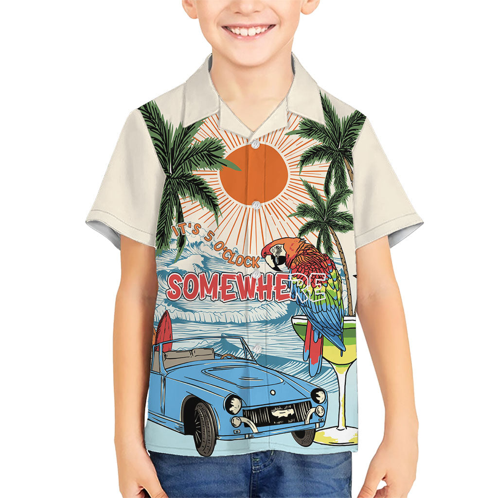 Summer Holiday It's 5 o'clock Somewhere Vintage Hawaii Kid Hawaiian Shirt
