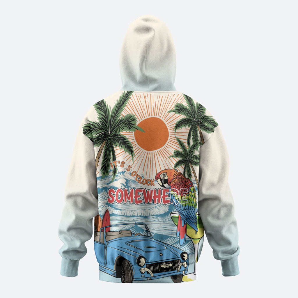 Summer Holiday It's 5 o'clock Somewhere Vintage Hawaii Zip Hoodie