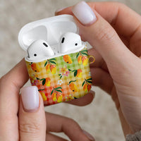 Aloha Hawaii Palaka Print Mango Plumeria AirPods Case Tropical Vibes