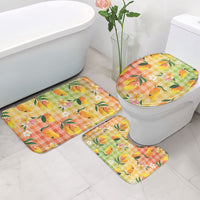Aloha Hawaii Palaka Print Mango Plumeria Bathroom Set Tropical Vibes