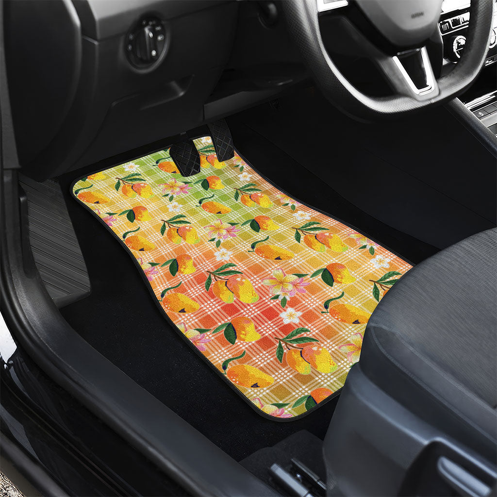 Aloha Hawaii Palaka Print Mango Plumeria Car Mats Tropical Vibes