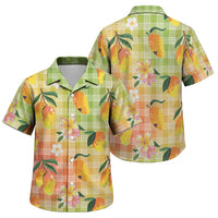 Aloha Hawaii Palaka Print Mango Plumeria Family Matching Mermaid Dress and Hawaiian Shirt Tropical Vibes