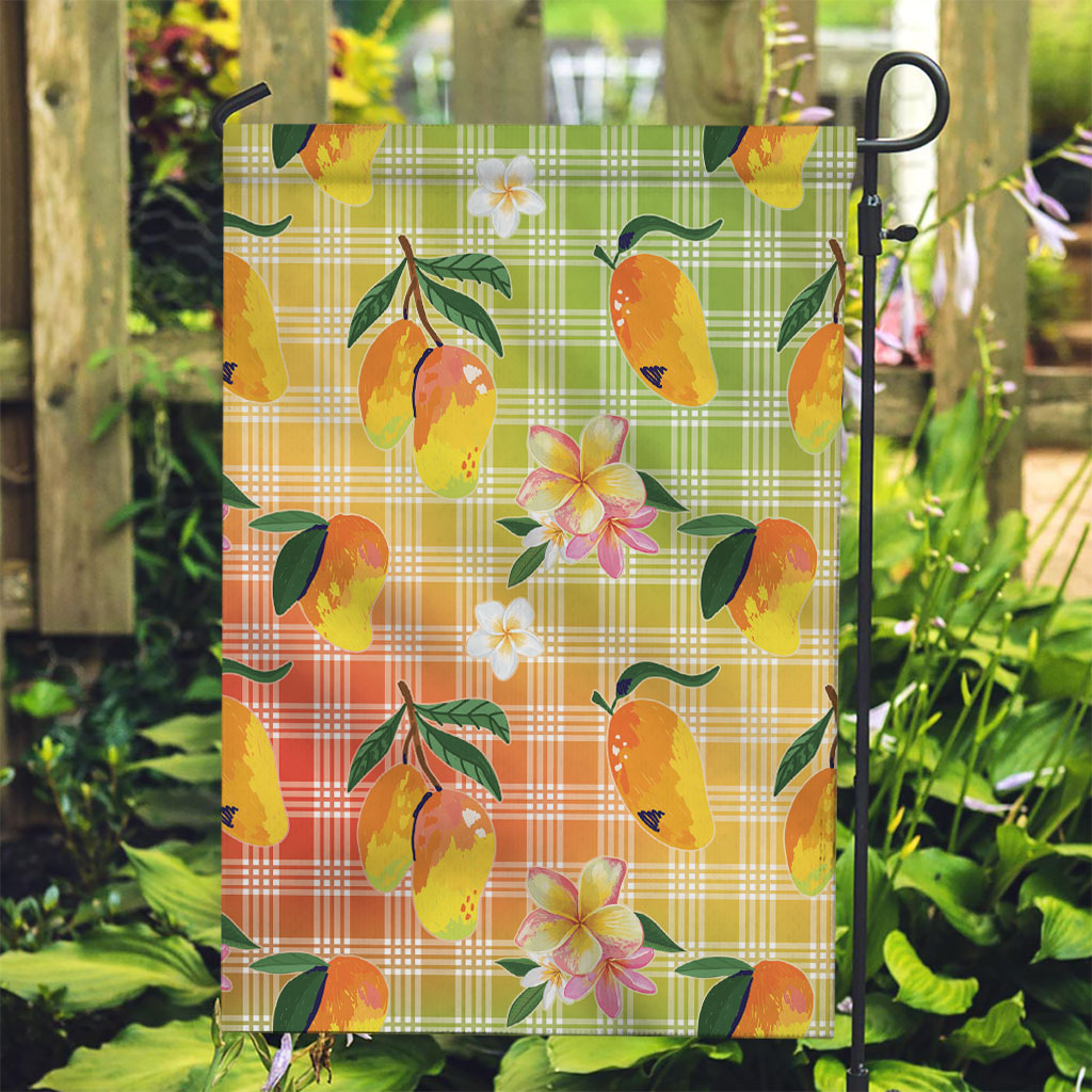 Aloha Hawaii Palaka Print Mango Plumeria Garden Flag Tropical Vibes