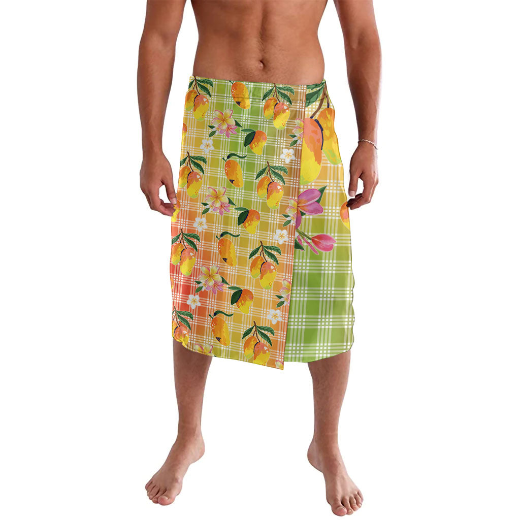 Aloha Hawaii Palaka Print Mango Plumeria Lavalava Tropical Vibes