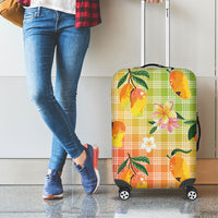 Aloha Hawaii Palaka Print Mango Plumeria Luggage Cover Tropical Vibes