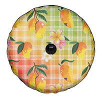 Aloha Hawaii Palaka Print Mango Plumeria Spare Tire Cover Tropical Vibes