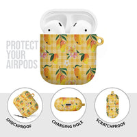 Aloha Hawaii Palaka Print Mango Plumeria AirPods Case Fresh Lemon