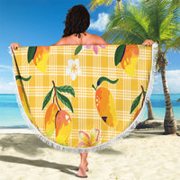 Aloha Hawaii Palaka Print Mango Plumeria Beach Blanket Fresh Lemon