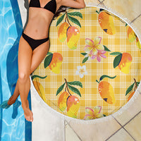 Aloha Hawaii Palaka Print Mango Plumeria Beach Blanket Fresh Lemon