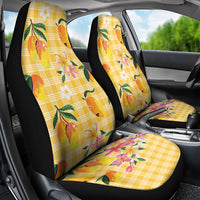 Aloha Hawaii Palaka Print Mango Plumeria Car Seat Cover Fresh Lemon
