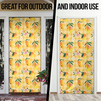 Aloha Hawaii Palaka Print Mango Plumeria Door Cover Fresh Lemon