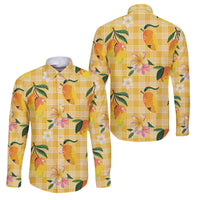 Aloha Hawaii Palaka Print Mango Plumeria Family Matching Summer Maxi Dress and Hawaiian Shirt Fresh Lemon