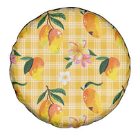 Aloha Hawaii Palaka Print Mango Plumeria Spare Tire Cover Fresh Lemon