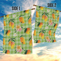 Aloha Hawaii Palaka Print Mango Plumeria Garden Flag Cool Mint