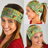 Aloha Hawaii Palaka Print Mango Plumeria Neck Gaiter Cool Mint