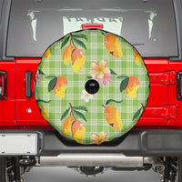Aloha Hawaii Palaka Print Mango Plumeria Spare Tire Cover Cool Mint