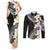 Aloha Hawaii Festive Couples Matching Tank Maxi Dress and Long Sleeve Button Shirt Frangipani Lace Classic