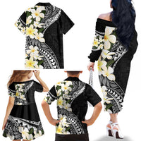 Aloha Hawaii Festive Family Matching Off The Shoulder Long Sleeve Dress and Hawaiian Shirt Frangipani Lace Classic LT7 - Polynesian Pride