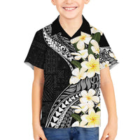 Aloha Hawaii Festive Family Matching Off The Shoulder Long Sleeve Dress and Hawaiian Shirt Frangipani Lace Classic LT7 Son's Shirt Black - Polynesian Pride
