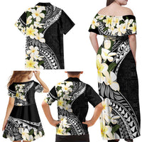 Aloha Hawaii Festive Family Matching Off Shoulder Maxi Dress and Hawaiian Shirt Frangipani Lace Classic LT7 - Polynesian Pride