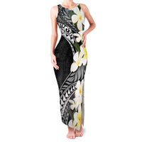 Aloha Hawaii Festive Family Matching Tank Maxi Dress and Hawaiian Shirt Frangipani Lace Classic LT7 Mom's Dress Black - Polynesian Pride