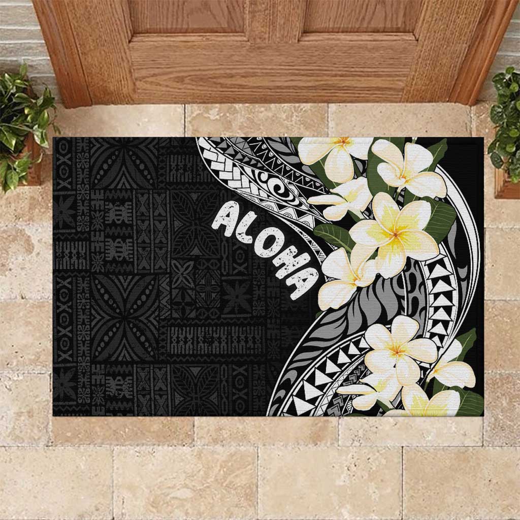 Aloha Hawaii Festive Rubber Doormat Frangipani Lace Classic