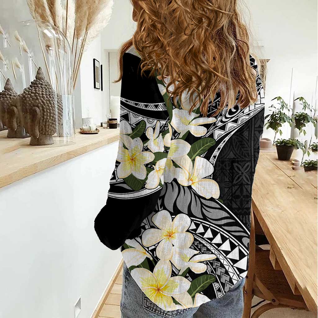 Aloha Hawaii Festive Women Casual Shirt Frangipani Lace Classic LT7 - Polynesian Pride
