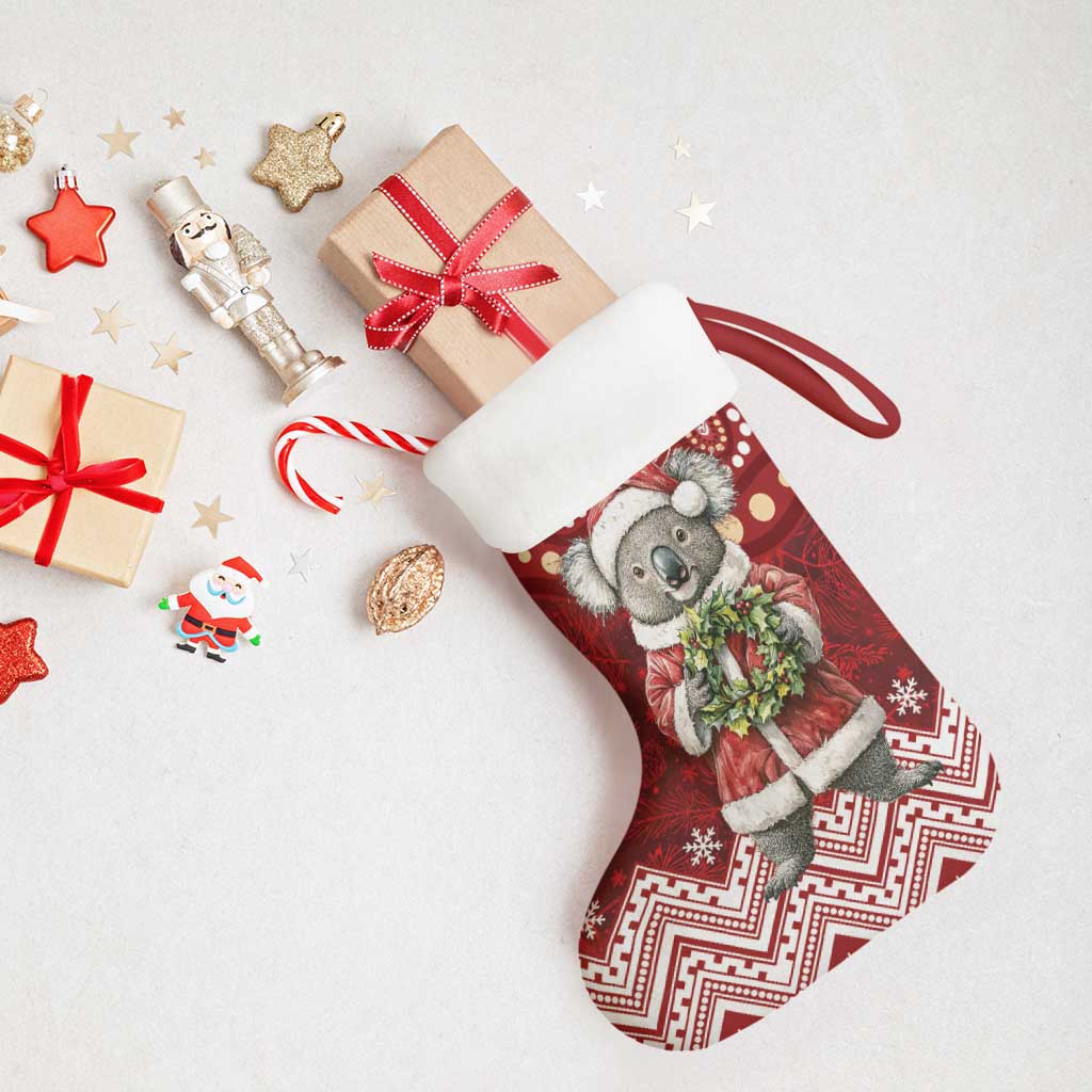 Here For A Koality Xmas Australia Abogirinal Christmas Stocking Santa Koala - Polynesian Pride