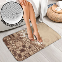 Kia Orana Cook Islands Tapa Floral With Cross Bathroom Set Beige LT7 - Polynesian Pride