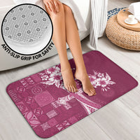 Kia Orana Cook Islands Tapa Floral With Cross Bathroom Set Maroon LT7 - Polynesian Pride