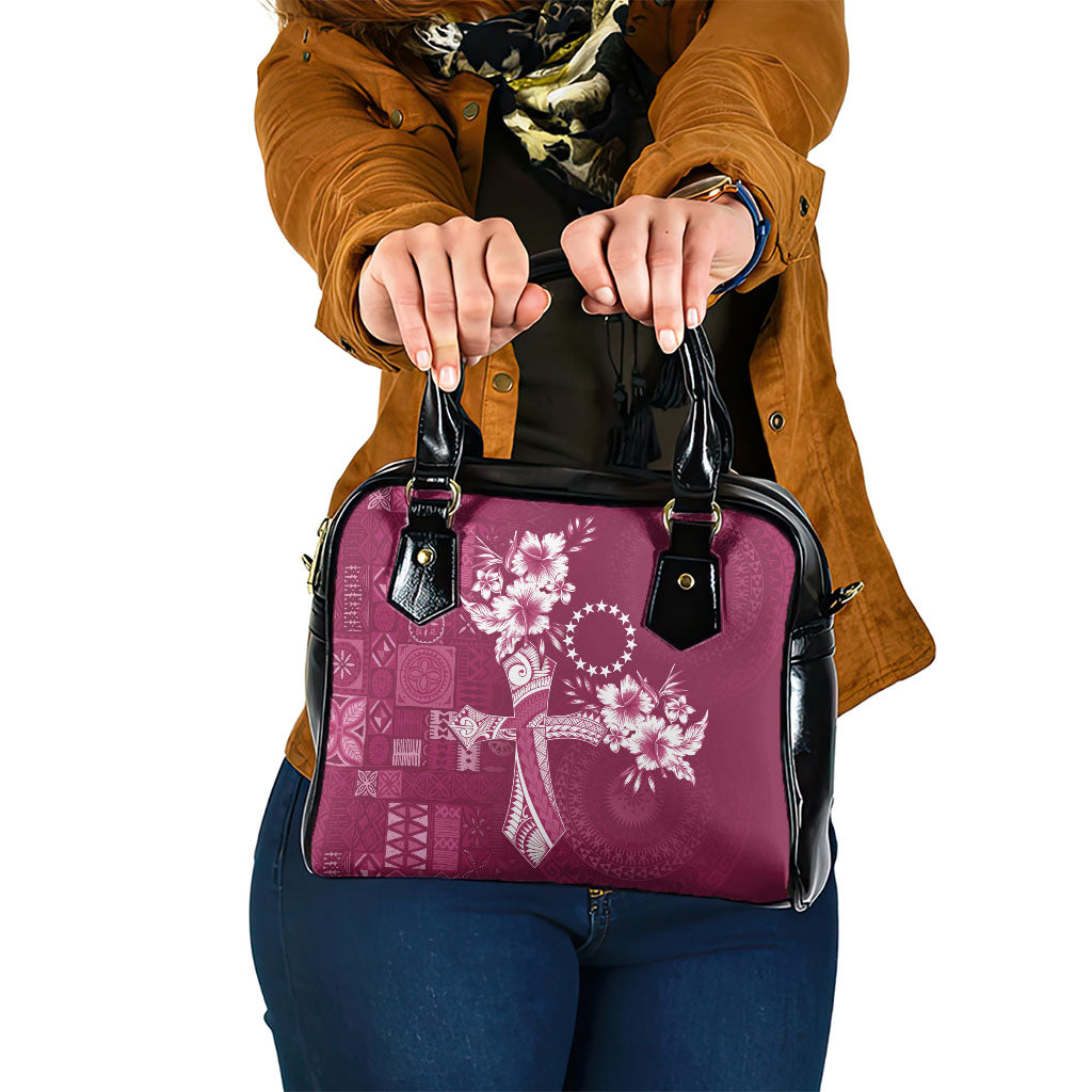 Kia Orana Cook Islands Tapa Floral With Cross Shoulder Handbag Maroon LT7 One Size Maroon - Polynesian Pride
