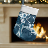 Kia Orana Cook Islands Tapa Floral With Cross Christmas Stocking Navy Blue LT7 Set of 2 Navy Blue - Polynesian Pride