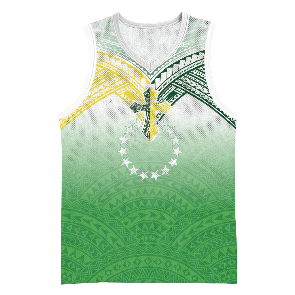 Cook Islands Rugby Medallion Of Stars Basketball Jersey Kuki Airani Avaiki LT7 Unisex White Green - Polynesian Pride
