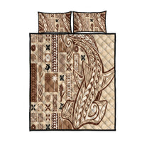 Samoa Tapa Quilt Bed Set Siapo Mix Tatau Patterns LT7 Beige - Polynesian Pride