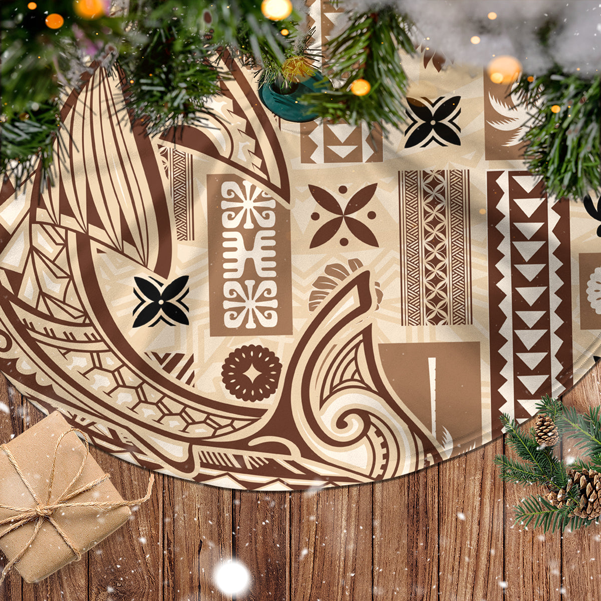 Samoa Tapa Tree Skirt Siapo Mix Tatau Patterns LT7 - Polynesian Pride