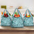 Samoa Tapa Grocery Bag Siapo Mix Tatau Patterns - Teal