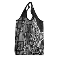 Samoa Tapa Grocery Bag Siapo Mix Tatau Patterns - Black