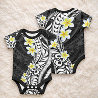 Hawaii Aloha Baby Onesie Plumeria Vintage - Black
