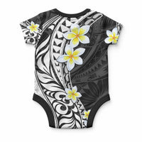Hawaii Aloha Baby Onesie Plumeria Vintage - Black