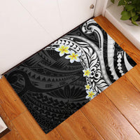 Hawaii Aloha Rubber Doormat Plumeria Vintage - Black LT7 Black - Polynesian Pride