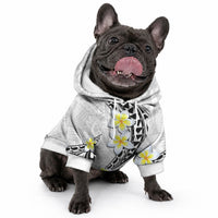 Hawaii Aloha Pet Hoodie Plumeria Vintage - White LT7 - Polynesian Pride