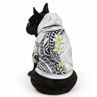 Hawaii Aloha Pet Hoodie Plumeria Vintage - White LT7 - Polynesian Pride